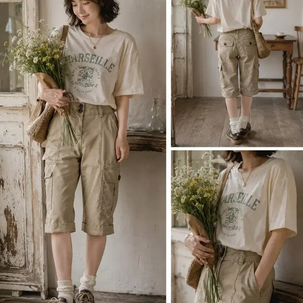 [BUNJANG] Burberry London Women's Cargo Pants Beige UK 6 / 버버리 런던 BURBERRY 여성 카고팬츠 7부 베이지 UK6