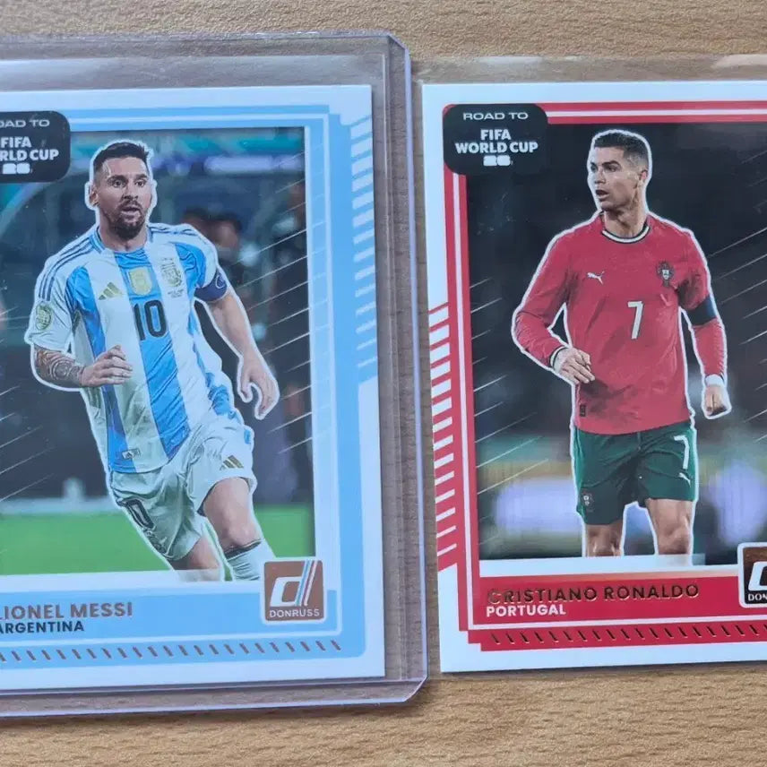 [BUNJANG] Panini Donruss FIFA World Cup Cards Lionel Messi & Cristiano Ronaldo - 2 Card Lot / 2025-26 파니니 돈러스 FIFA 월드컵 카드 메시, 호날두 2장랏