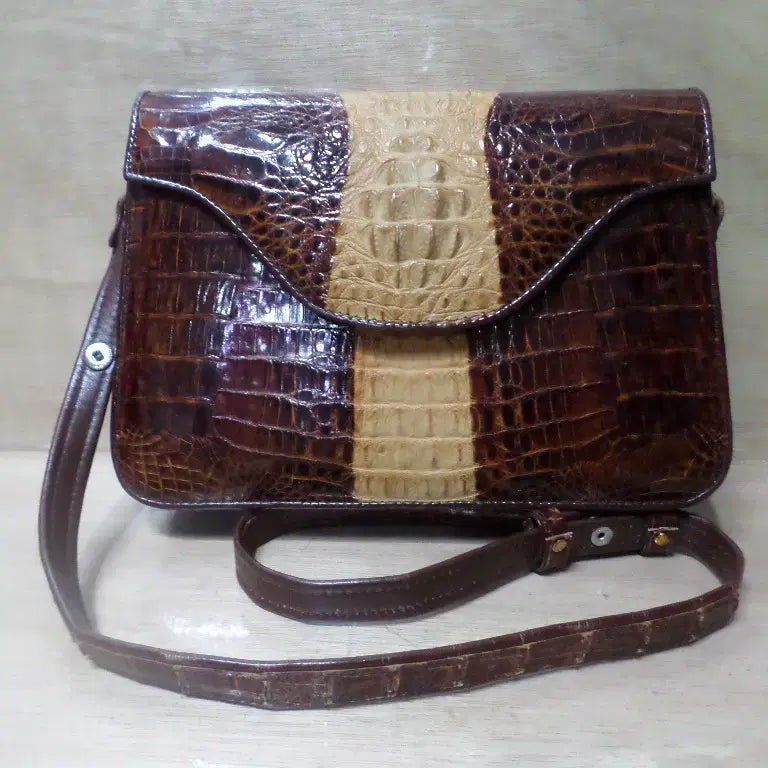 [BUNJANG] Crocodile Leather Crossbody Bag Vintage / 후루룩구제3 악어가죽 크로스백 크로커다일 빈티지 가방