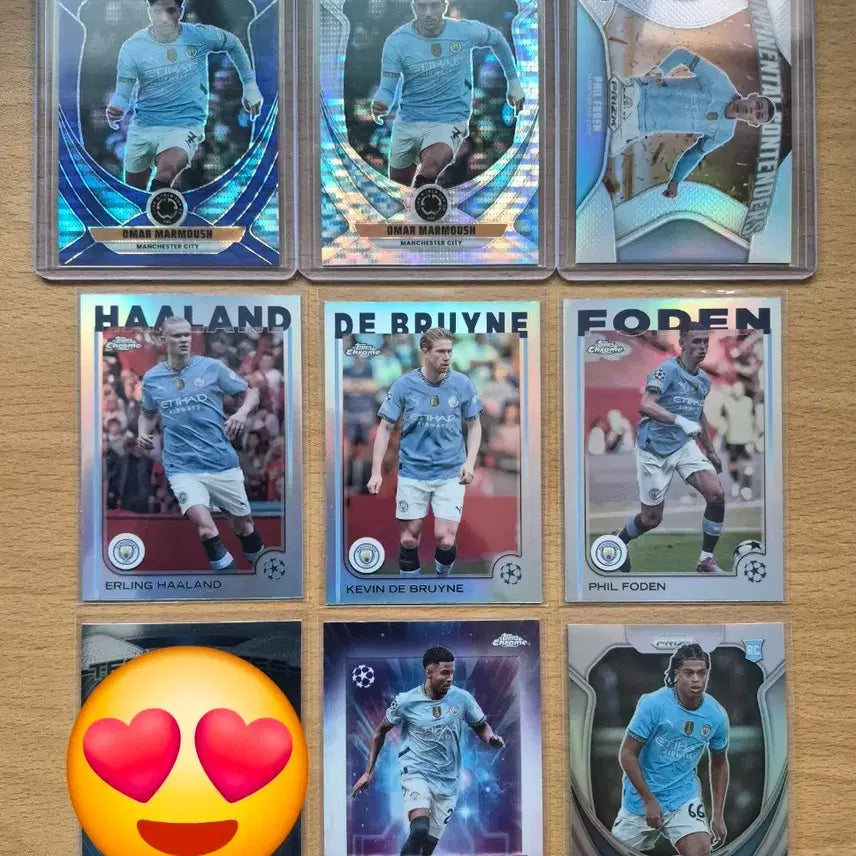 [BUNJANG] Manchester City Players Card Bundle (8 Cards) / 홀란드 , KDB, 포든 등 맨체스터 시티 선수들 카드 8장 판매