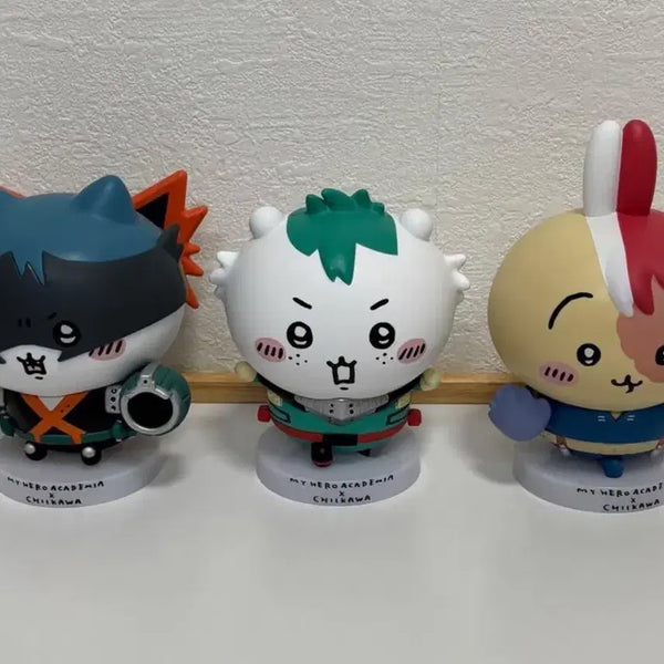 [BUNJANG] My Hero Academia x Chiikawa Collaboration Figure Set (Bakugo, Midoriya, Todoroki) / (급처)나의 히어로 아카데미아 치이카와 피규어 3개 세트 일괄
