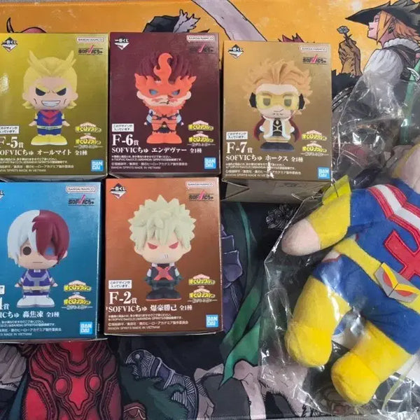 [BUNJANG] My Hero Academia Soft Vinyl Figure Full Set + All Might Doll / 나히아소프비풀셋+올마E상인형