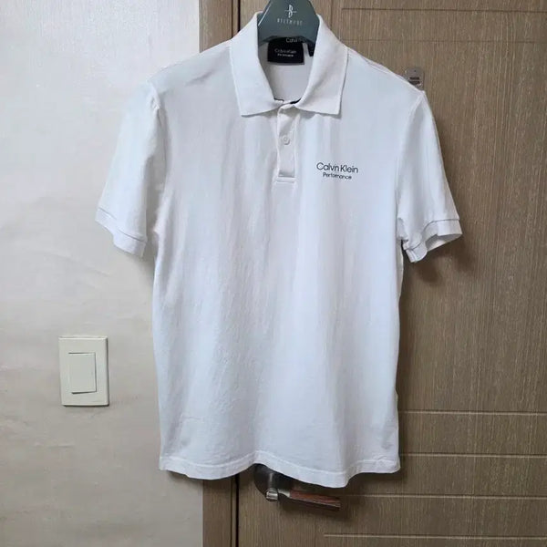 [BUNJANG] Calvin Klein Logo Tipped Collar T-Shirt White L / 캘빈클라인 카라티 L