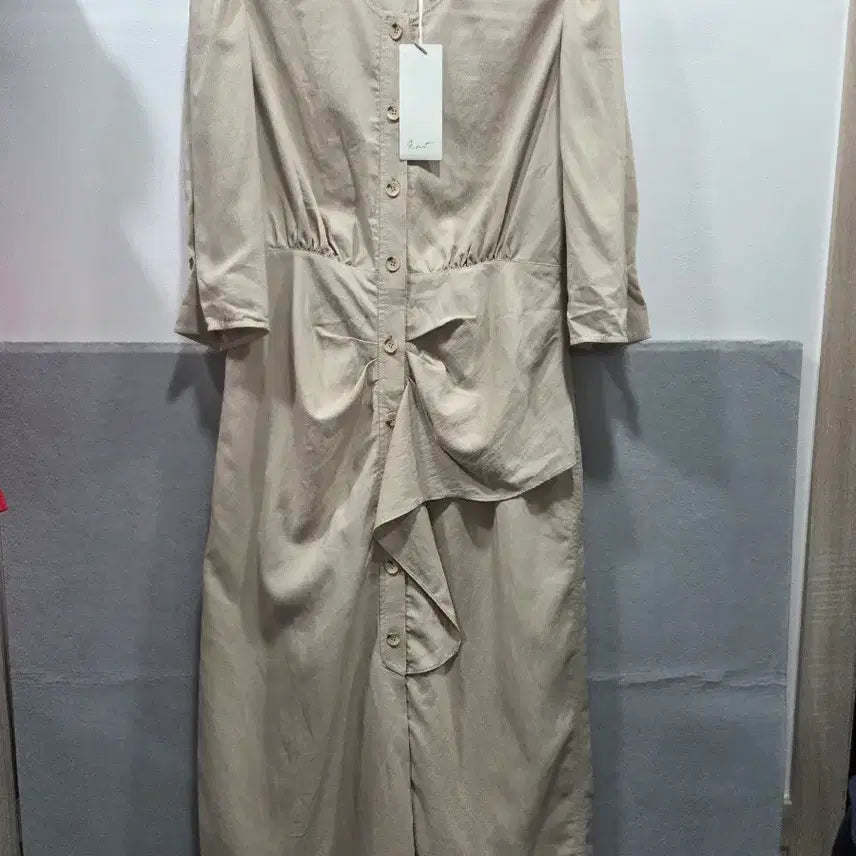 [BUNJANG] Jigott Shirring Linen Long Dress / 새상품 지컷 셔링 린넨 롱원피스 88