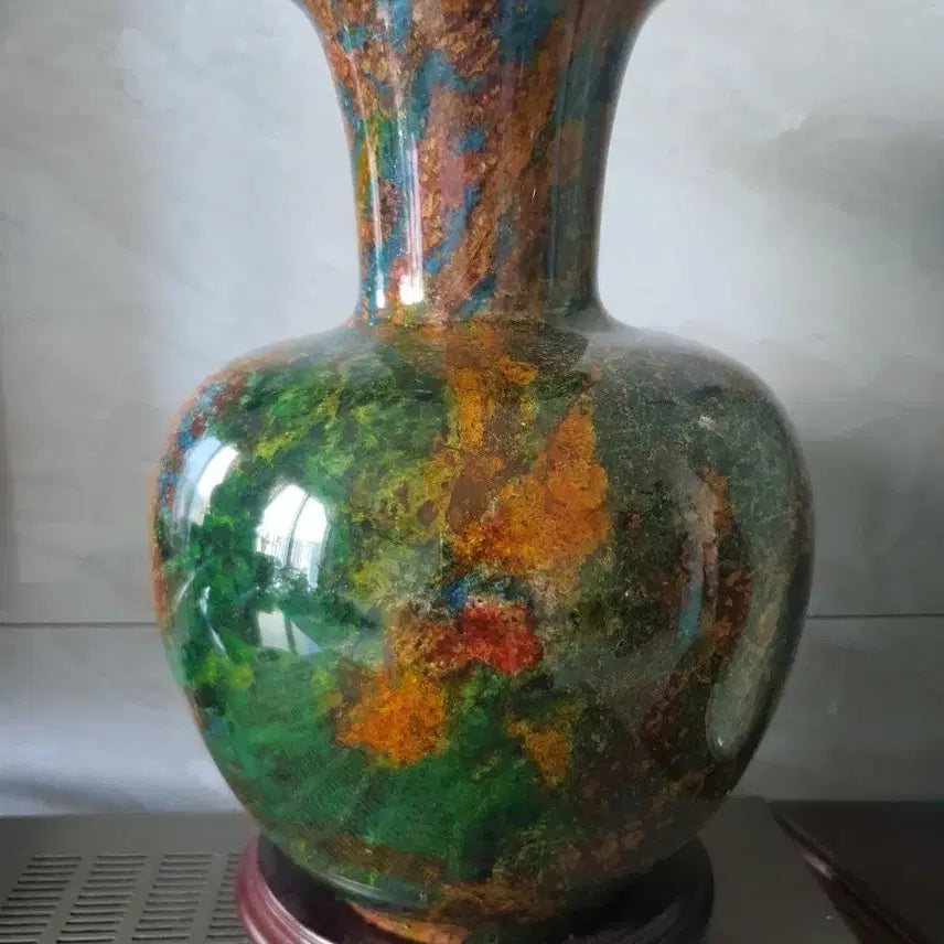 [BUNJANG] Taiwan Jade Hand-Carved Vase / 대만 옥으로 빛은 회병