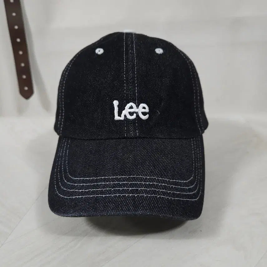 [BUNJANG] Lee Denim Ball Cap Black Embroidered Logo Hat / Lee 데님 볼캡 블랙 자수 로고 모자