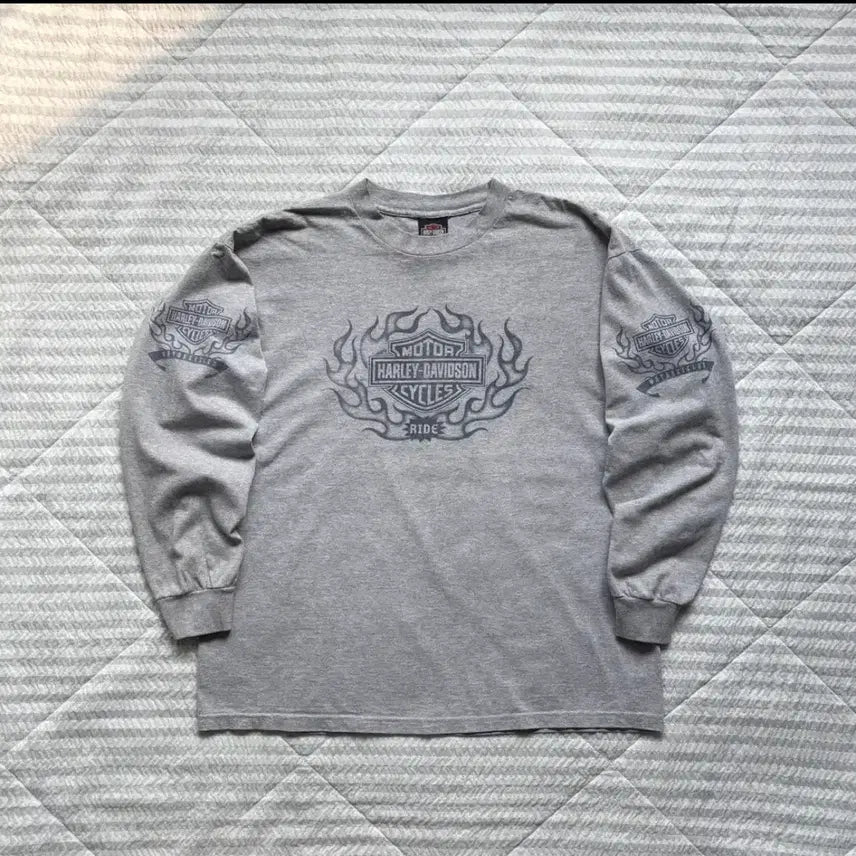[BUNJANG] Harley-Davidson Flame Long Sleeve T-Shirt Vintage / 빈티지 할리데이비슨 플레임 롱슬리브 티셔츠