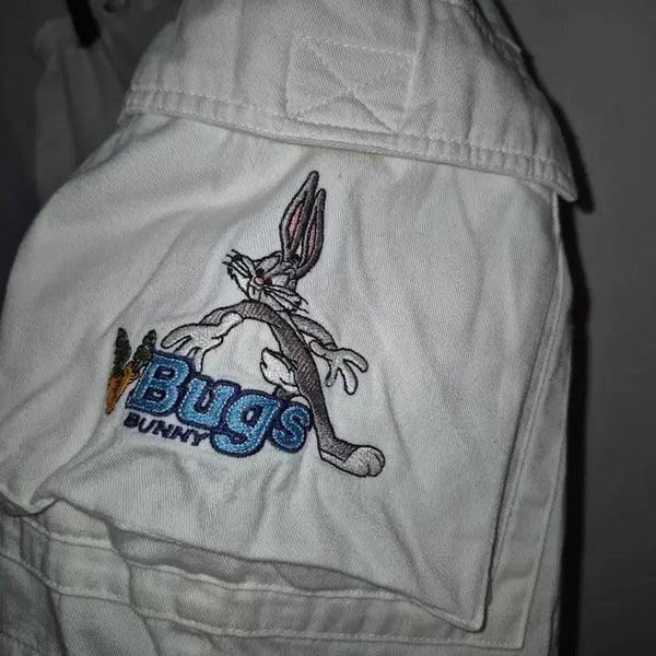 [BUNJANG] Looney Tunes Bugs Bunny Embroidered White Shirt Size 28 / 벅스 버니 자수 흰색 셔츠 28