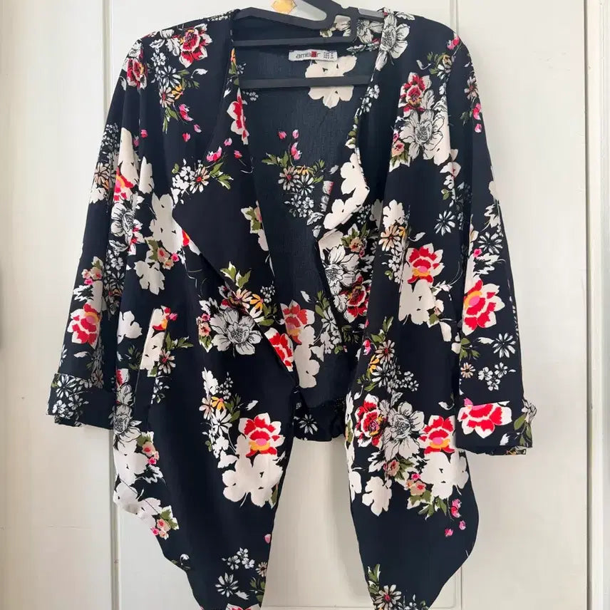 [BUNJANG] Flower Pattern Open Cardigan / 플라워 패턴 오픈 가디건