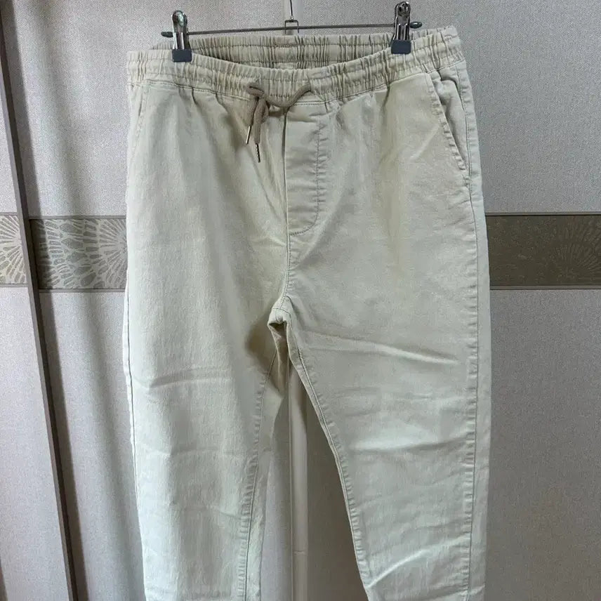 [BUNJANG] Men's Ivory Cotton Banding Pants / 남자 아이보리 밴딩 면바지