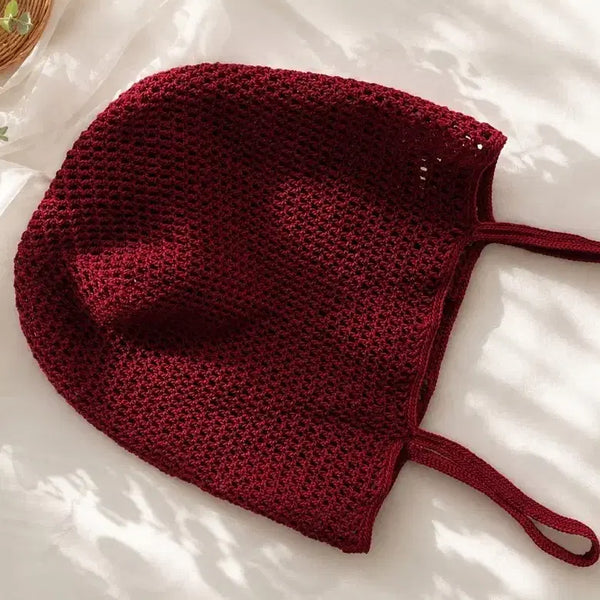 [BUNJANG] Handmade Knit Shoulder Bag Burgundy / 핸드메이드 뜨개 가방 숄더백 (버건디)