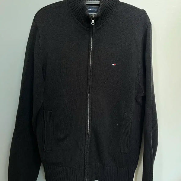 [BUNJANG] Tommy Hilfiger Zip-Up Knit Black XS / 타미힐피거 집업 니트 블랙
