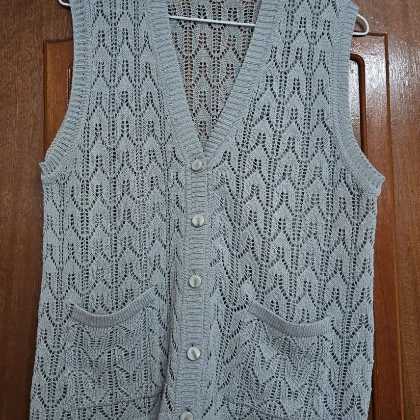 [BUNJANG] Vintage Mint Crochet Vest / 빈티지 민트 크로쉐 조끼