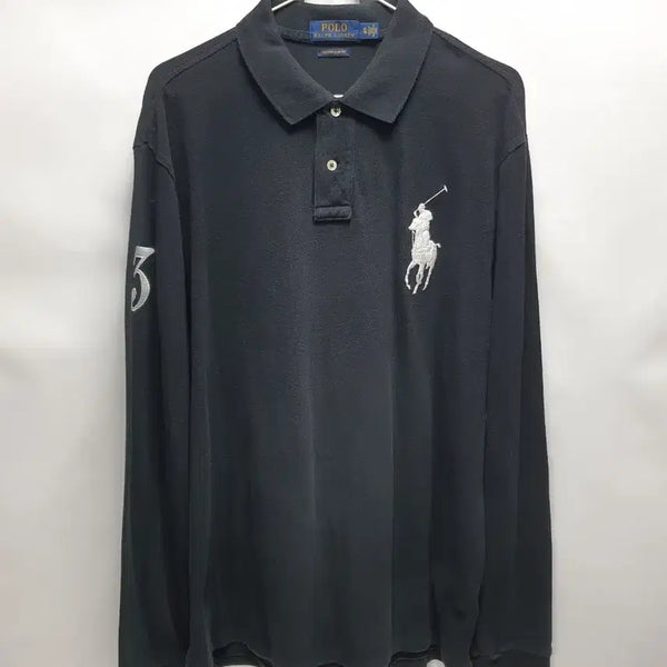 [BUNJANG] Polo Ralph Lauren Big Pony Long Sleeve Polo Shirt Black XL / 폴로 랄프로렌 빅포니 긴팔 카라티 블랙 xl