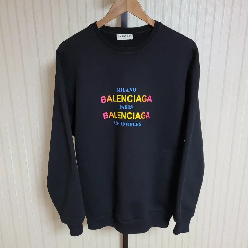 [BUNJANG] Balenciaga Rainbow Logo Sweatshirt Size S / [S] 발렌시아가 레인보우 로고 맨투맨