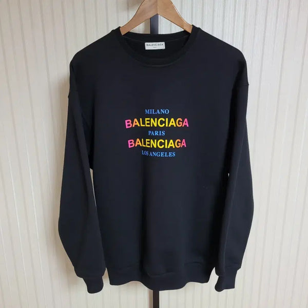 [BUNJANG] Balenciaga Rainbow Logo Sweatshirt Size S / [S] 발렌시아가 레인보우 로고 맨투맨