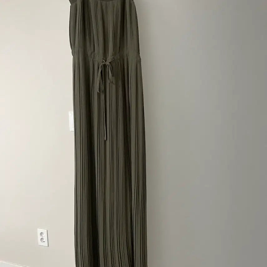 [BUNJANG] Pleated Maxi Dress Khaki / 플리츠 원피스 카키색