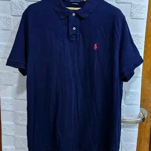 [BUNJANG] Polo Ralph Lauren QR New Navy Short Sleeve Polo Shirt XL / 폴로 랄프로렌 QR 신형 네이비 반팔 카라티 XL