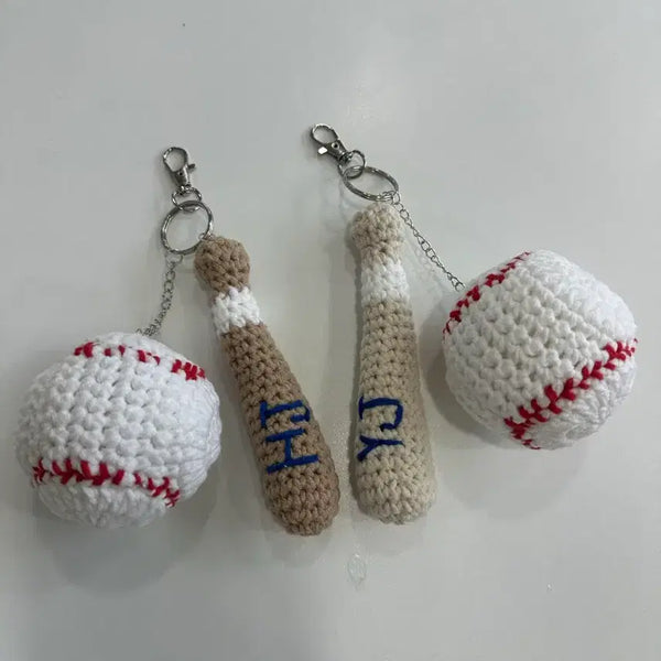 [BUNJANG] Baseball & Bat Keychain Set / 야구공 야구방망이 키링 세트