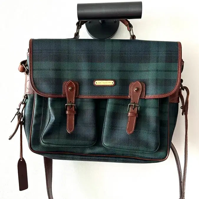 [BUNJANG] Polo Ralph Lauren Black Watch Tartan Check Messenger Briefcase / 폴로 랄프로렌 블랙와치 타탄체크 메신저백 브리프케이스