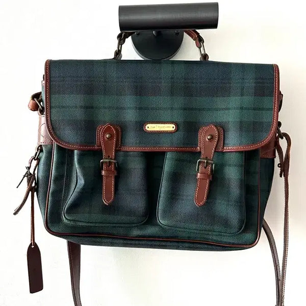 [BUNJANG] Polo Ralph Lauren Black Watch Tartan Check Messenger Briefcase / 폴로 랄프로렌 블랙와치 타탄체크 메신저백 브리프케이스