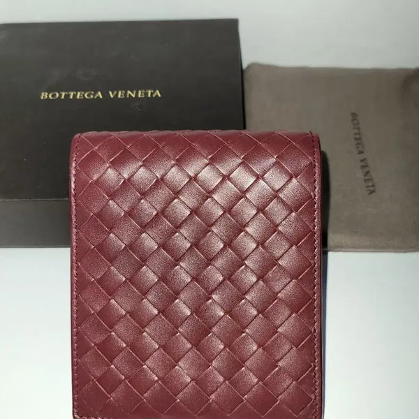 [BUNJANG] Bottega Veneta Intrecciato Bifold Wallet Burgundy / [S급/ 정품] 보테가 베네타 인트레치아토 반지갑 버건디