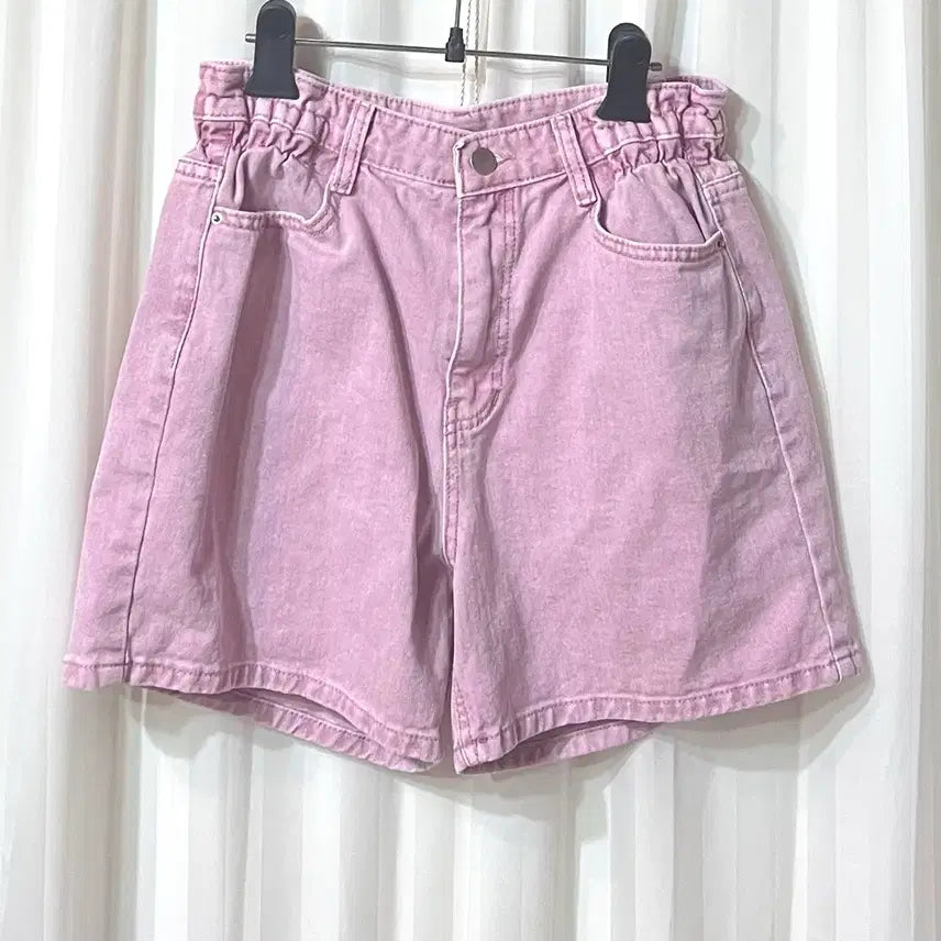 [BUNJANG] Pink Denim Shorts M / 핑크 데님 숏팬츠 반바지 M 거의새것