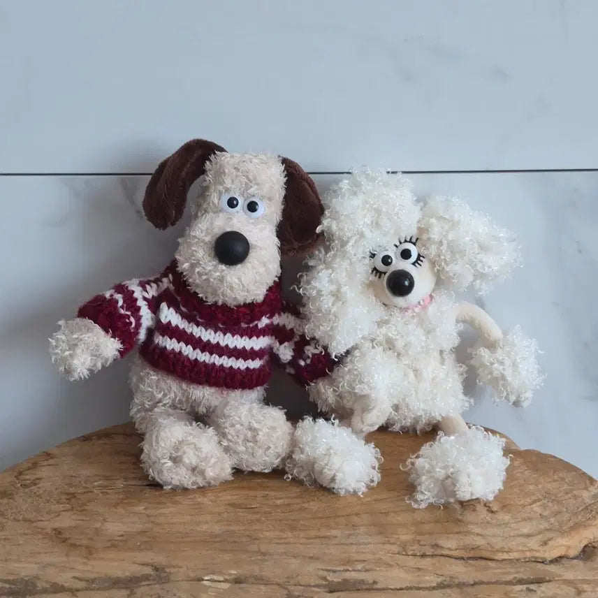 [BUNJANG] Wallace & Gromit Vintage Gromit & Fluffles Plush Set / 월레스와그로밋 빈티지그로밋 플로플 플러플 빈티지인형 영국그로밋 그로밋인형