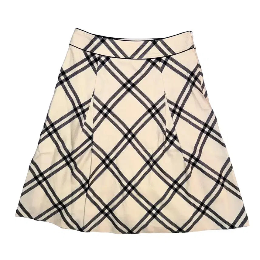 [BUNJANG] Pure New Wool Check Skirt / 울 체크 스커트 버버리맛 일본 빈티지 라떼갸루