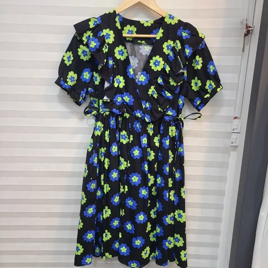 [BUNJANG] Floral Mini Dress with Ruffle Details / 꽃미니원피스