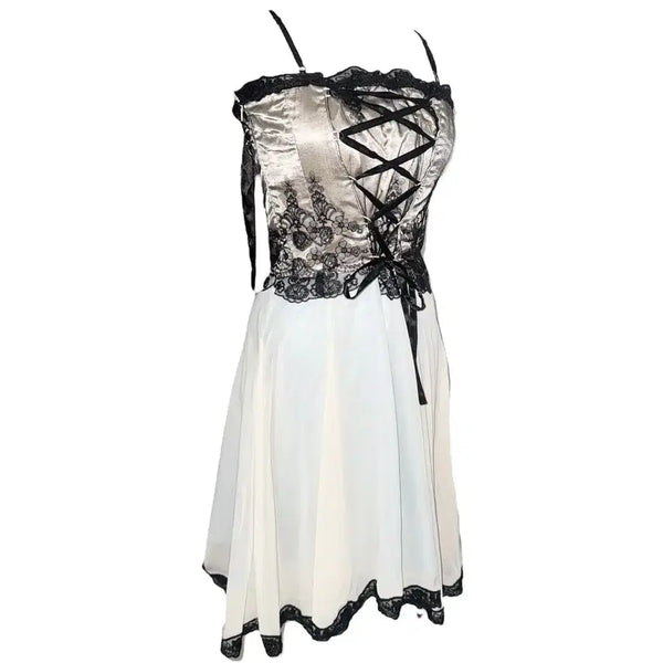 [BUNJANG] Lo Gualtop Romantic Gyaru Corset Metal Mini Dress / 로걀탑 로맨틱갸루 코르셋 메탈 미니원피스