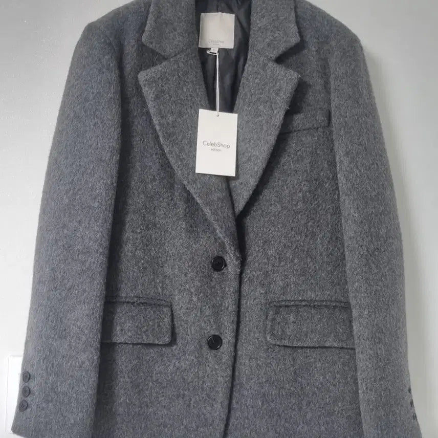 [BUNJANG] Celeb Shop Edition Alpaca Hairy Quilting Coat Charcoal Grey / (텍있는새상품) 셀렙샵에디션  알파카 헤어리 퀼팅 코트 (사은품증정)