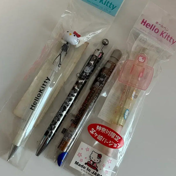 [BUNJANG] Sanrio Hello Kitty & Batzmaru Vintage Ballpoint Pen & Mechanical Pencil Set / 고전) 헬로키티/바츠마루 볼펜 샤프