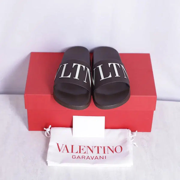 [BUNJANG] Valentino VLTN Men's Slides Brown Rubber / 발렌티노 VLTN 남성 슬리퍼 브라운