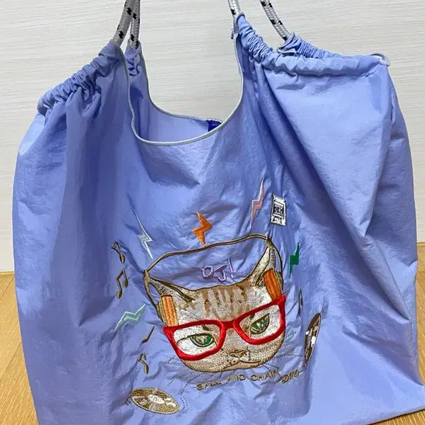 [BUNJANG] Ball & Chain Embroidered Eco Bag / 볼앤체인 에코백