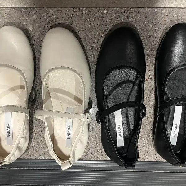[BUNJANG] Barra Mary Jane Flat Shoes Set (Black & Ivory, Size 230) / <거의새상품 무배> 바바라 메리제인 플랫 일괄판매/ 230 블랙,아이보리