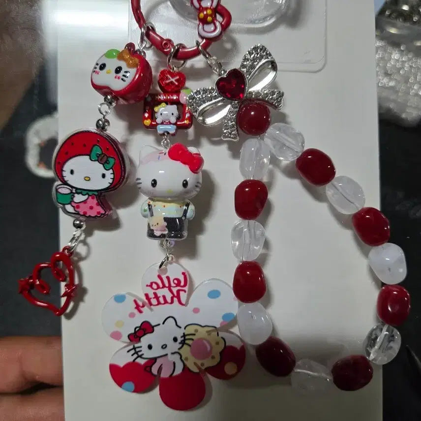 [BUNJANG] Handmade Red Kitty Keychain / [핸드메이드] 레드 키티 키링