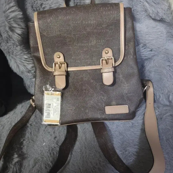 [BUNJANG] Prima Classe World Map Pattern Backpack Brown / 프리마클라쎄. 새상품.  가방백팩 갈색 세계지도 패턴