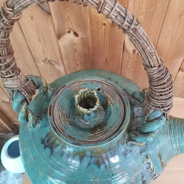 [BUNJANG] Large Green Glazed Buncheong Ware Teapot / 대형 도자기 주전자