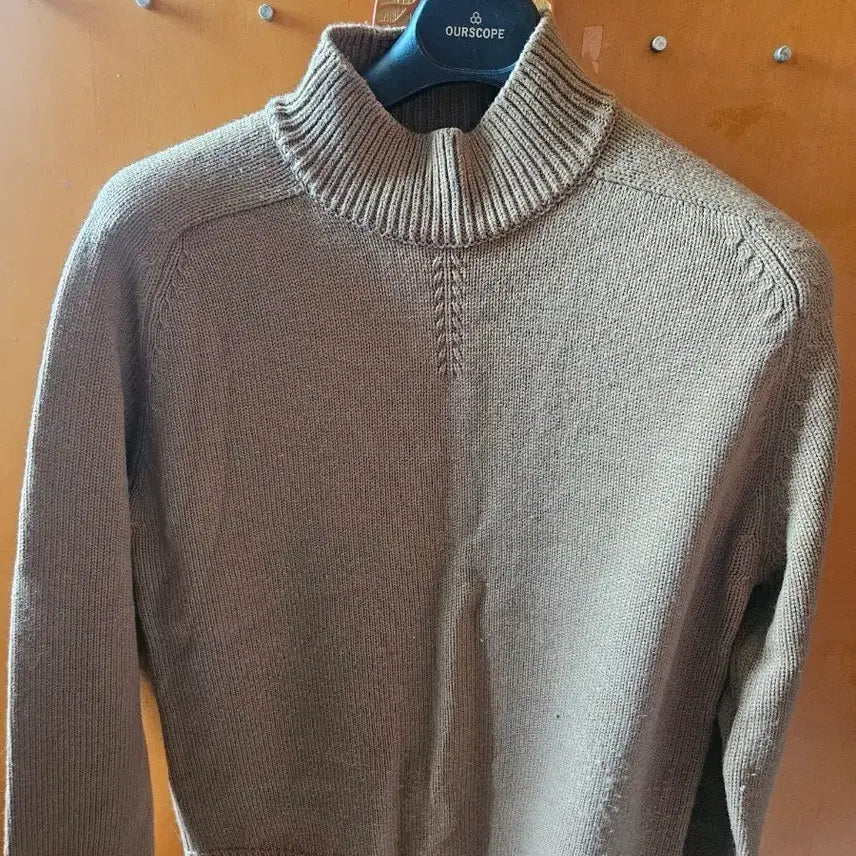 [BUNJANG] Mock Neck Knit Sweater (Beige/Brown) / 모크넥 목폴라 L
