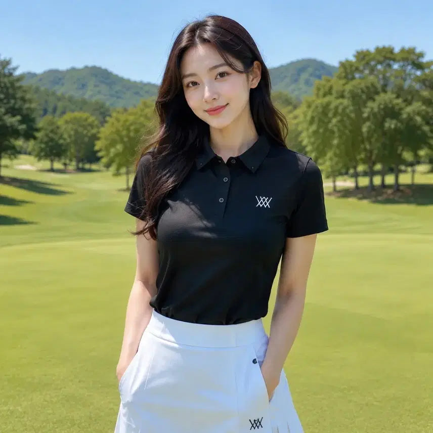 [BUNJANG] Anew Golf Women's Short Sleeve Polo T-Shirt / [정품]어뉴 골프 여성 기능성 반팔 카라 티셔츠 S