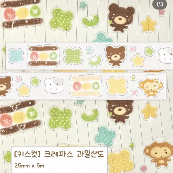 [BUNJANG] Kongtteok Shop Crayon Sando Kiss Cut Sticker / 콩떡상점 크레파스 산도 키스컷 원가이하띵 다꾸처분