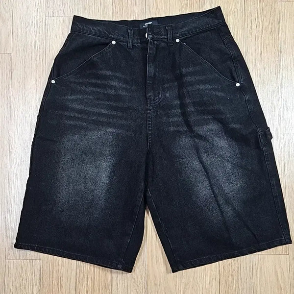 [BUNJANG] KANEITEI Black Washed Denim Shorts / 카네이테이 블랙 워싱 데님 반바지