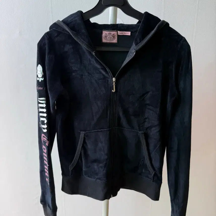 [BUNJANG] Juicy Couture Velvet Hoodie Zip-Up / 쥬시꾸뛰르 벨벳 후드집업