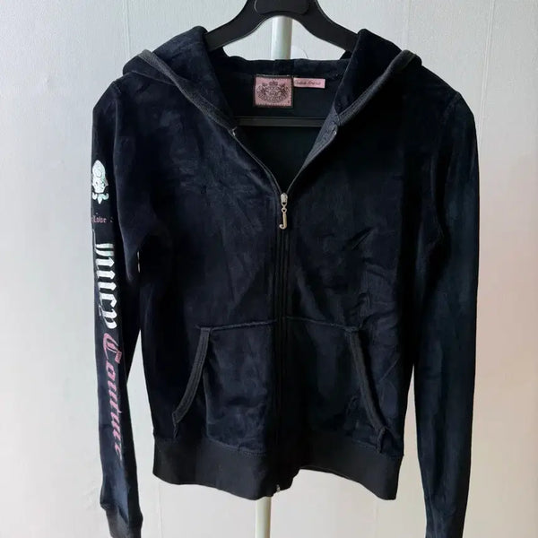 [BUNJANG] Juicy Couture Velvet Hoodie Zip-Up / 쥬시꾸뛰르 벨벳 후드집업
