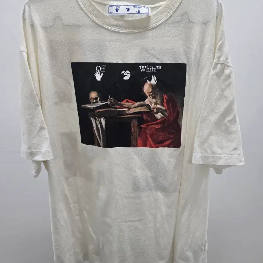 [BUNJANG] Off-White Caravaggio T-Shirt / 오프화이트 카라바조 반팔 (앞뒤 이염)