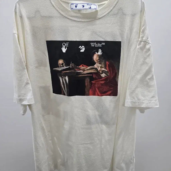 [BUNJANG] Off-White Caravaggio T-Shirt / 오프화이트 카라바조 반팔 (앞뒤 이염)