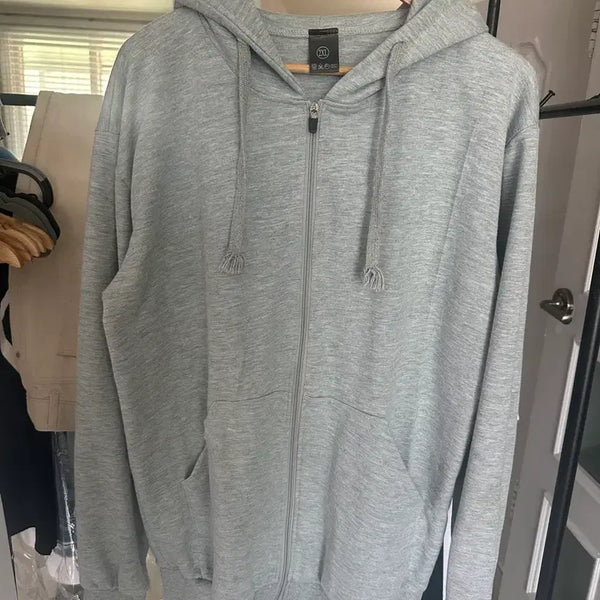 [BUNJANG] Basic Hoodie Zip-up Grey 2XL / 기본 후드집업 그레이 2xl