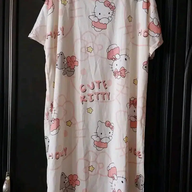 [BUNJANG] Hello Kitty Pajama Dress Pink / 헬로키티 잠옷 원피스 핑크