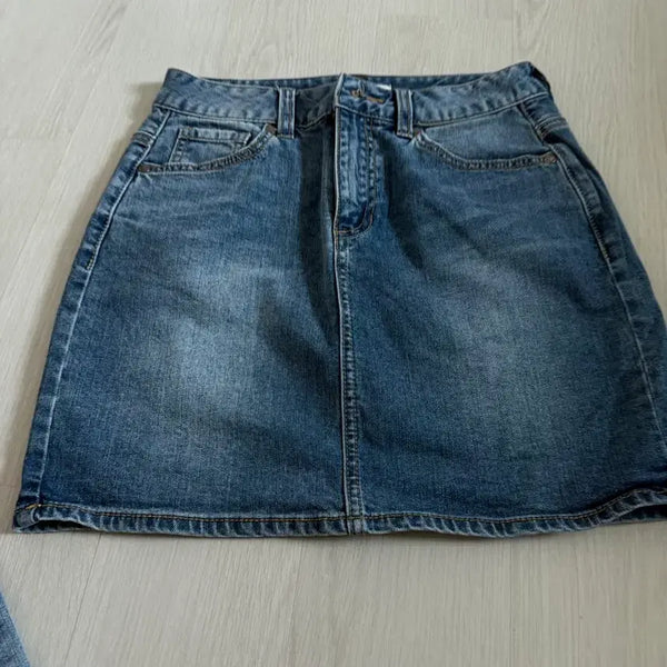 [BUNJANG] Guess Blue Denim Midi Skirt / 게스 청색 데님 스커트
